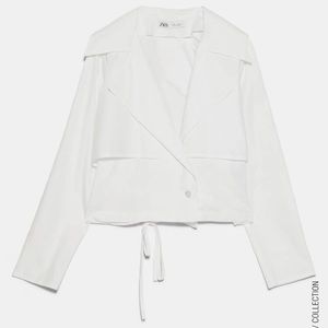 NWT Zara LAPEL COLLAR POPLIN SHIRT TRF